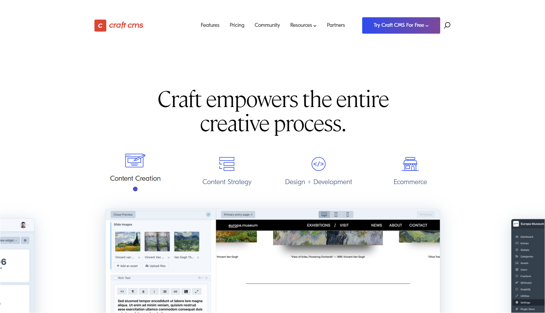 Craft CMS Agentur - Screenshot Homepage